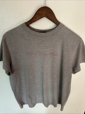 Hurley Gray Crew Neck Tee with Subtle Red Logo